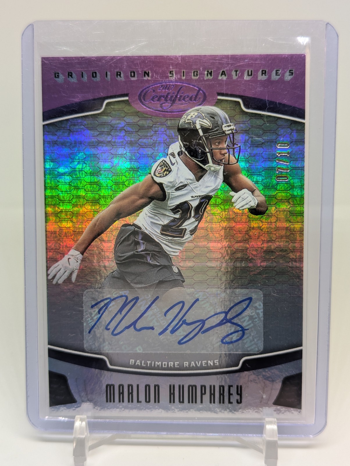 Marlon Humphrey Panini Certified Gridiron Signatures #GSMHP Mirror Purple