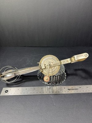 Vintage Taplin Egg Beater Mixer Hand Crank Stainless Wood Handle Made in USA