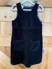 Vintage Hanna Andersson Girls' 130cm/8 Corduroy Jumper Dress, Black MADE IN USA