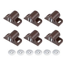 6Pcs Magnetic Latches Catch 1.38" x 0.87" Plastic Cabinet Magnet Latch Brown