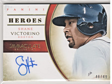 2014 SHANE VICTORINO IMMACULATE COLLECTION HEROES AUTOGRAPH SP 46/49 RED SOX