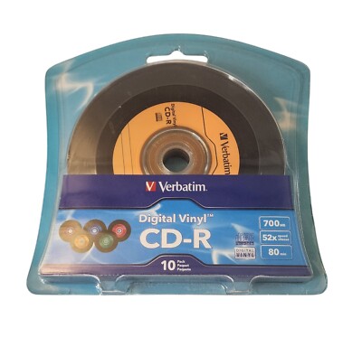 Verbatim CD-R 10 Pack Digital Vinyl 700MB 52X 80-Min Mini Albums. Factory Sealed