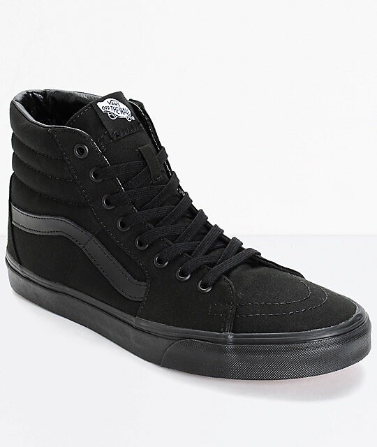 triple black high top vans