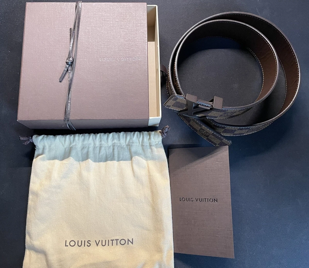 LOUIS VUITTON LV INITIALS DAMIER AZUR BELT