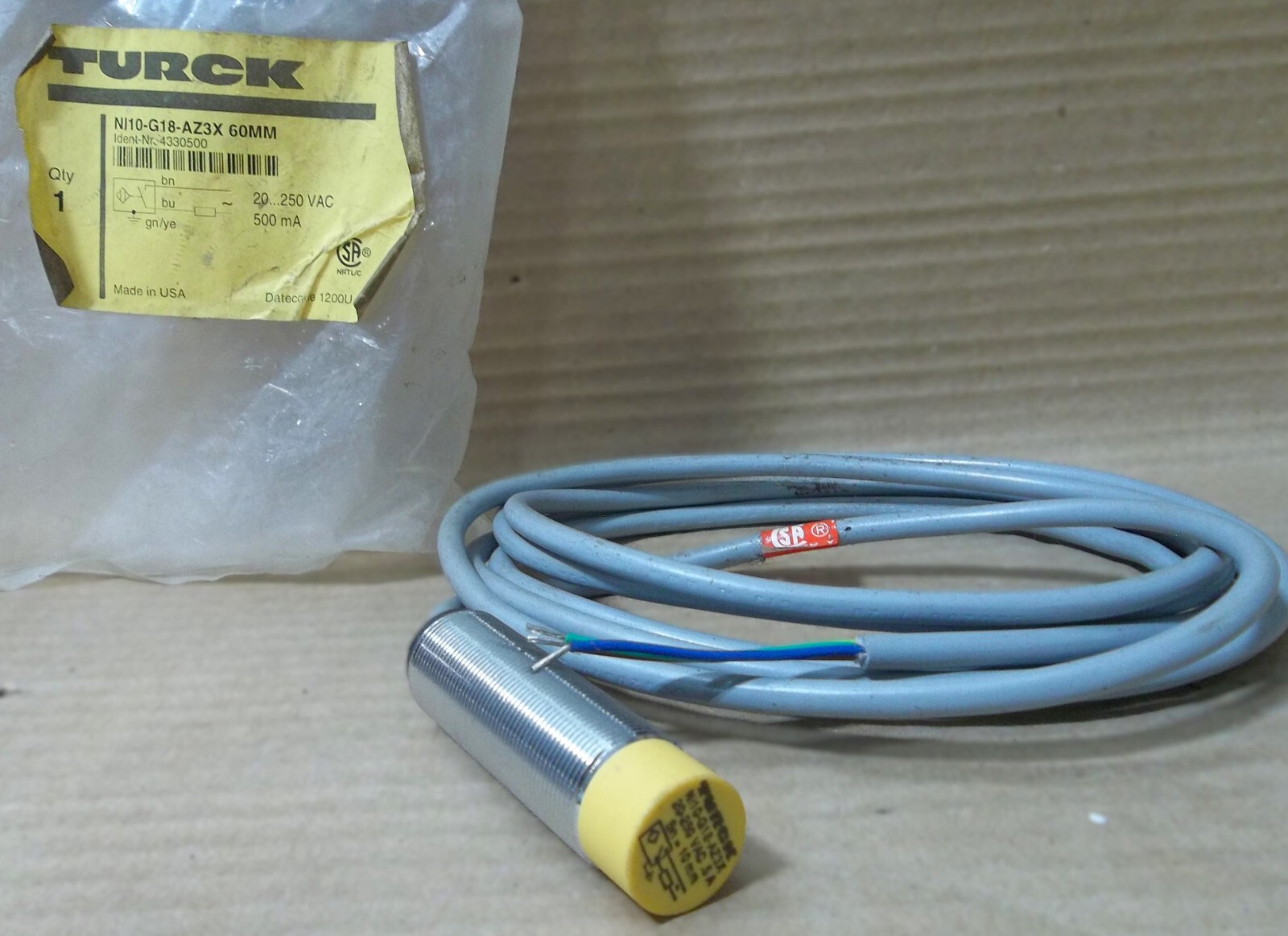 NEW TURCK NL10-G18-AZ3X | PROXIMITY SENSOR 60MM 500MA FIRE ALARM | NL10G18AZ3X