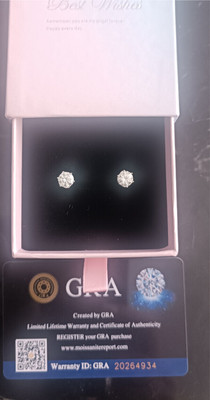 GRA zertifizierte 1 Karat Moissanit Solitär Ohrstecker