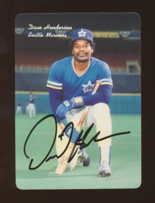 1986 Mother's Cookies -#4 DAVE HENDERSON (Seattle Mariners) *AUTOGRAPHED* d.2015