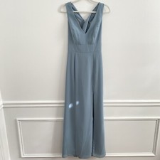 After Six Criss Cross Back Trumpet Gown Bridesmaid Dress in Icelandic size 10