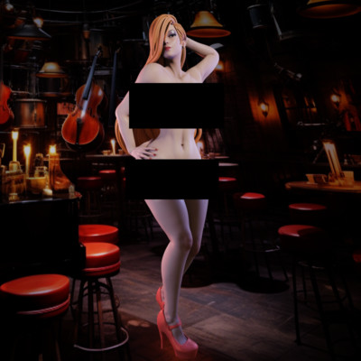 1/4 45CM Nude Jessica Rabbit 3D Print GK Model Kit Unpainted Unassembled GK