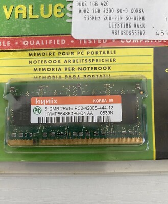 Corsair Memory 1GB DDR2 SDRAM PC2-4200 533MHz RAM Notebook Memory Brand  New