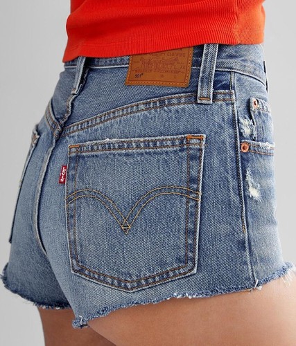 High Rise Micro Denim Jean Shorts Sz 