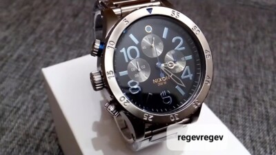 New Nixon Watch 48-20 Chrono A486-1529 Silver Blue Midnight GT A4861529  Genuine | eBay