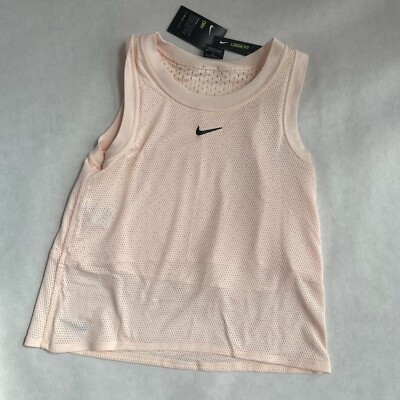 NWT Women's Nike Court Tennis Guava Ice Peach Mesh Tank Reversible XS S L 