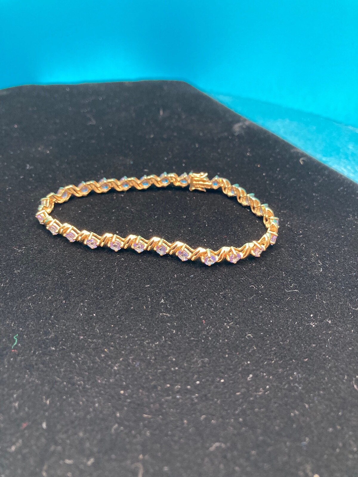 10K  Solid Gold Bracelets, Length 7'', Round Tanz… - image 3