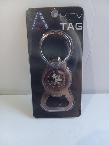 Florida State Seminoles Baseball Football Key Chain with Bottle Opener key ring - Picture 2 of 2