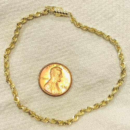 VINTAGE 14k Solid Yellow Gold Michael Anthony MA 2mm Thick 8” Bracelet Jewelry - Picture 5 of 6