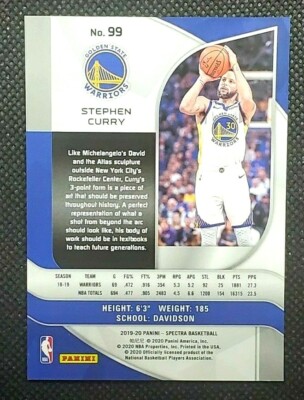 2019-20 Panini Spectra Base Stephen Curry Golden State Warriors No