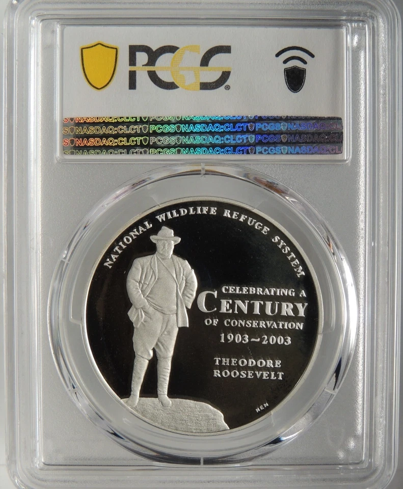 2003 SALMON NATIONAL WILDLIFE REFUGE NWRS SILVER MEDAL PCGS PR69 DCAM #44612270 - Image 2 of 4