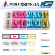 200PCS Heat Shrink But Connectors Electrical Wire Marine Butt Splice Waterproof