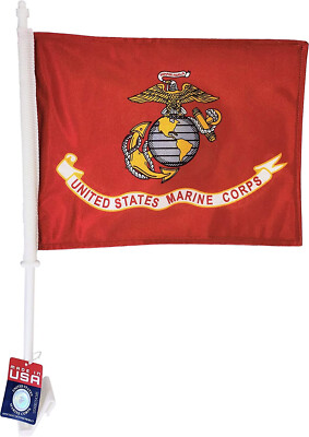MARINES Double-Sided Car BOAT TRUCK SUV Flag 12'' x 18'' OFFICIALLY LICENSED 100D