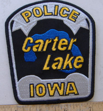 CATER LAKE   IOWA  POLICE  FABRIC PATCH