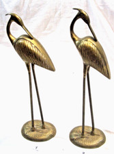 Reiher Kranich Storch Flamingo Fischreiher Vogel Messing Figur 35,4 cm hoch