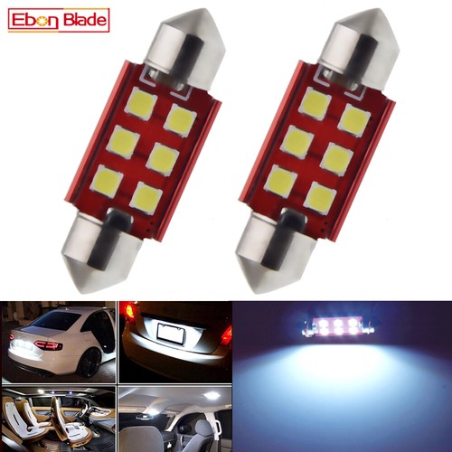 2-Pack LED 36mm C5W 6411 6418 DE3425 Bulbs - Ice Blue 8000K Dome/Map/Trunk/License Plate Lights For Cars | 12V Extremely Bright 3030 SMD - View #8