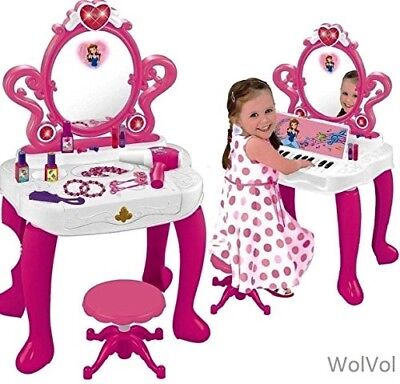 Kids Makeup Table For Girls Vanity Set, Vanity Mirror Set For Little Girl