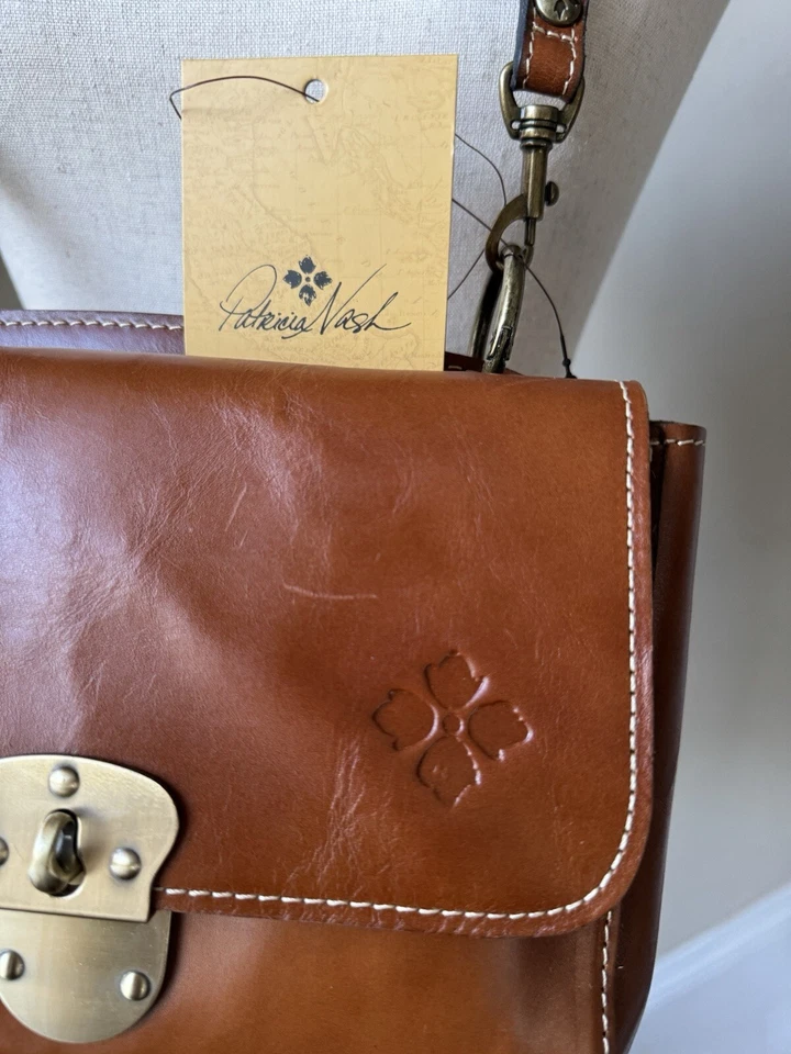 Patricia Nash 棕色真皮单肩包斜挎包挎包带 eXtra 皮带 — 第 3/4 张图片