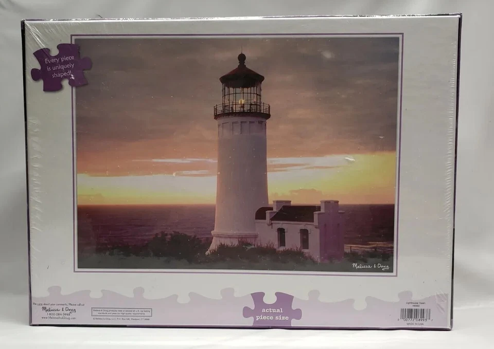 Lighthouse Dawn Cardboard Jigsaw Puzzle 300 Pieces Melissa & Doug New Sealed - Image 2 of 4