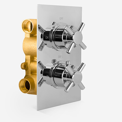 Concealed Thermostatic Shower Mixer Valve 1 / 2 / 3 Way Outlet Chrome ...