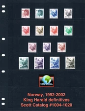 $55.65 Scott Value - 1992-02 NORWAY King Harald definitives Queen MNH NH UMM