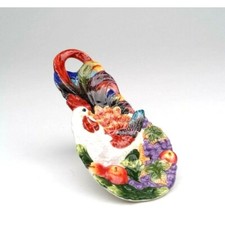 NEW MULTI COLOR 3D ROOSTER CERAMIC KITCHEN SPOON REST HOLDER-310-07