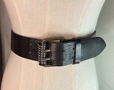 See by Chloe Thick Studded Black Leather Belt 85cm/35in x 2in wide