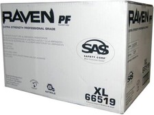 SAS 66519 Raven Powder-Free Black Nitrile Gloves X-LARGE Case 10 Boxes of 100 