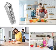 Stainless Steel Nutmeg Grater with Container Spice Lemon Orange Cheese Cocktail