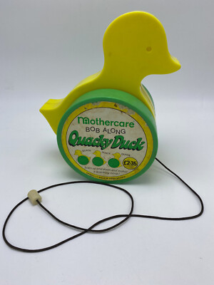 Mothercare Bob Along Quacky Duck Roll Pull Toy Great Britain Bobs Up & Down