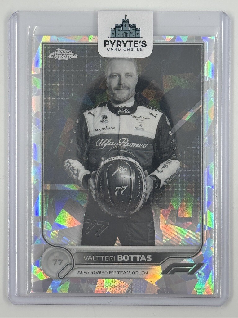 Valtteri Bottas 2022 Topps Chrome Sapphire Formula 1 #57 Black & White /15