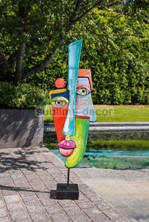 RIESIGE 99cm italienische abstrakte Studio Metall Harz Gesicht Skulptur Picasso Hommage