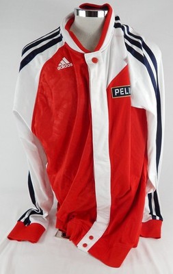 2013-14 New Orleans Pelicans Alexis Ajinca #42 1 Game Used Rot WarmUp Jacke ASG