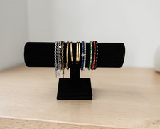 Elegant Black Velvet T-Bar Jewelry Display Stand for Bracelets  Watches