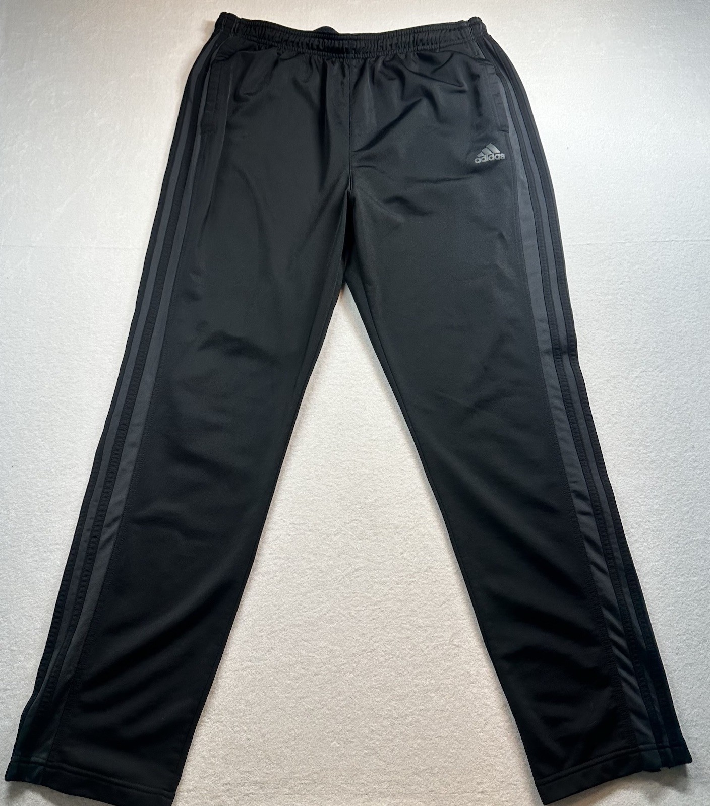 Adidas Men’s XL Primegreen 3-Stripes Track Pants Dark Gray Black Ankle Zip
