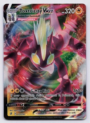 Toxtricity VMAX Holo Ultra Rare SWSH02: Rebel Clash 071/192 NM | eBay