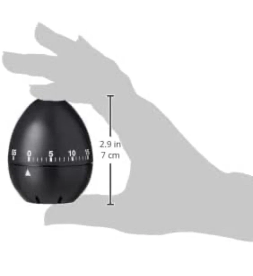 Chef Aid Timer a forma di uovo da 60 minuti, in un colore nero con... - Immagine 3 di 4