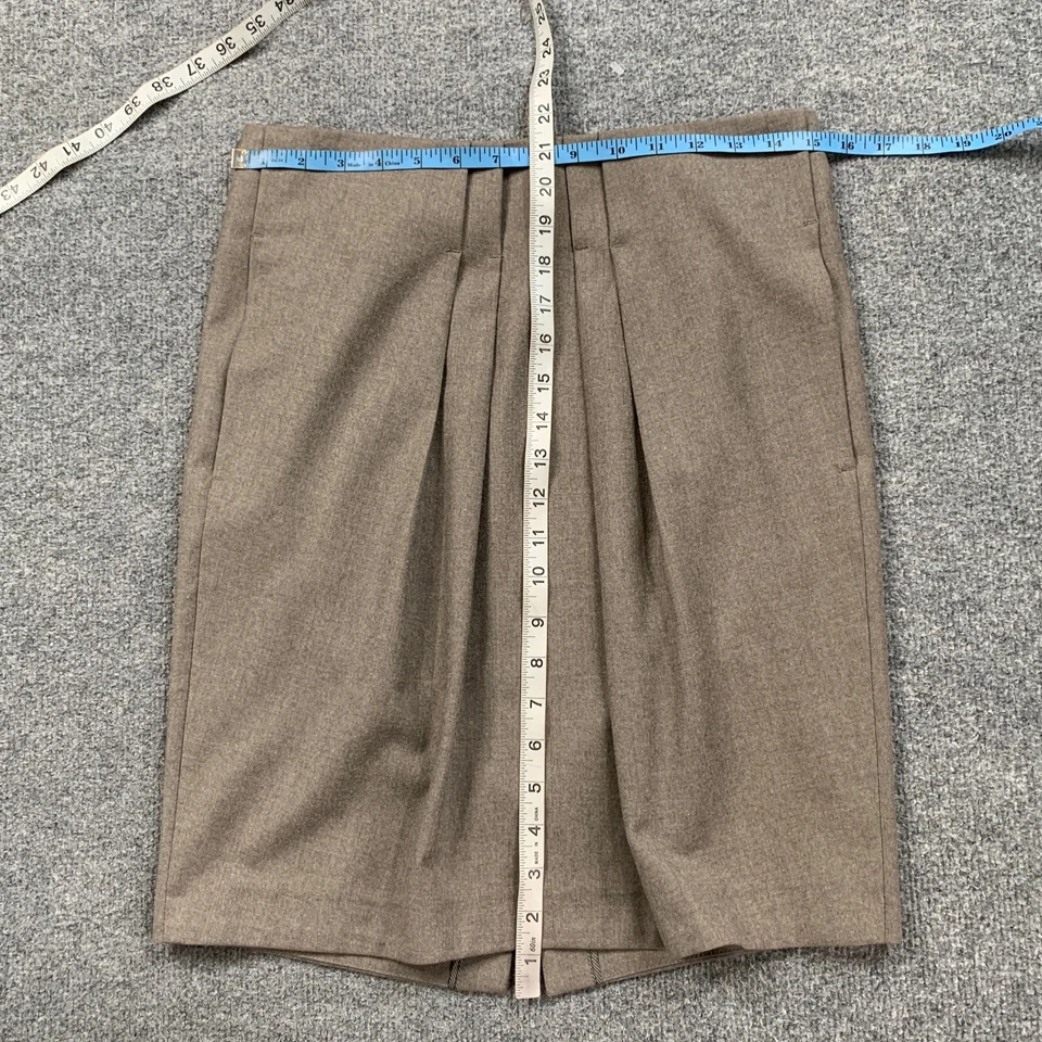 Gunex Skirt Women 4 Pewter Pleated Wool Cashmere Blend Kick Pleat Back Zip - Image 4 of 4