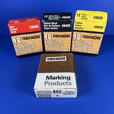 DIXON Lumber Crayons Lot Red Black Yellow Bro...