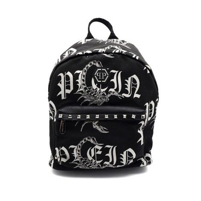 Philipp Plein Canvas Printed Men's Backpack with Logo Patch aa57131 152315416