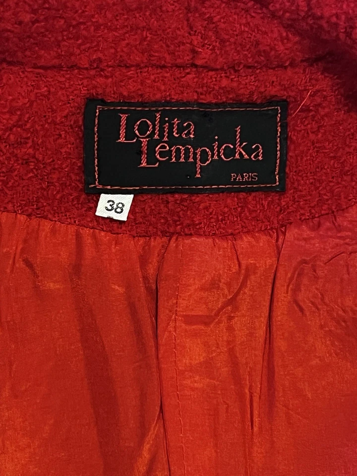 Abrigo de lana rojo Lolita Lempicka para mujer talla 38 clásico hecho en Francia Foto 4 de 4