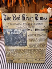 PRIMITIVE RETRO VINTAGE OLD GOTHIC STYLE HALLOWEEN BELL WITCH HAUNTING NEWS SIGN