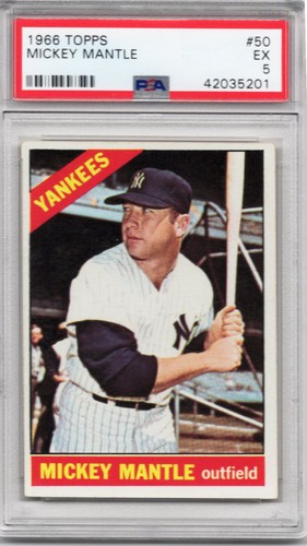 1966 Topps Mickey Mantle #50 PSA 5 EX Card
